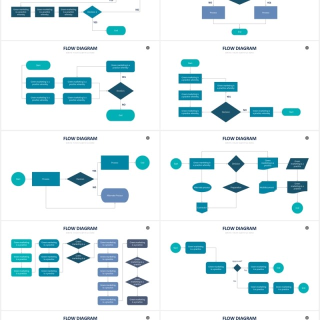 流程图生产线结构图信息图表PPT素材Flow Powerpoint Slides