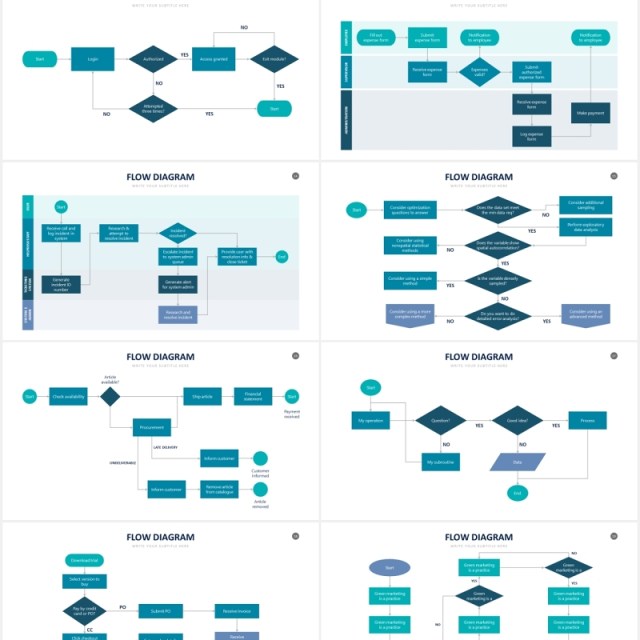 流程图生产线结构图信息图表PPT素材Flow Powerpoint Slides