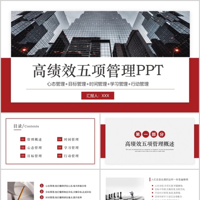 企业员工培训高绩效五项管理PPT模板 企业员工培训高绩效五项管理PPT模板