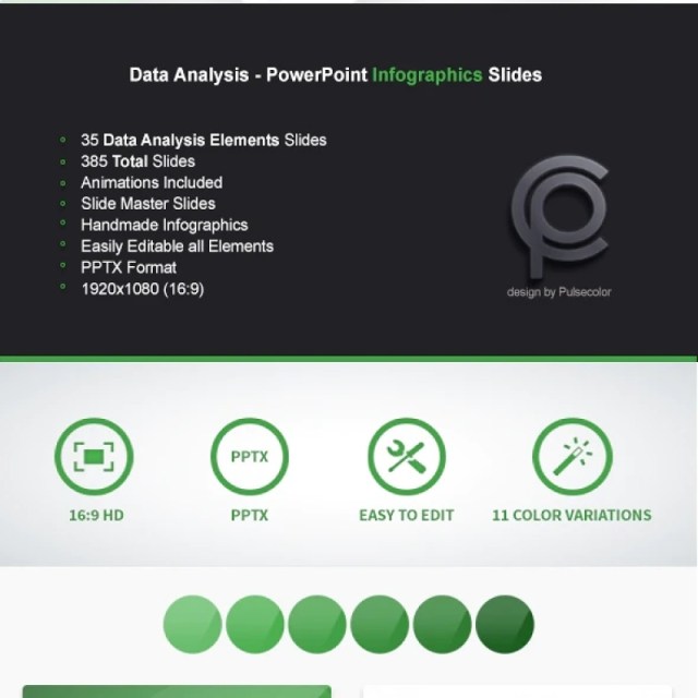 11套色系商业数据分析PPT信息图表幻灯片演示Data Analysis - PowerPoint Infographics Slides