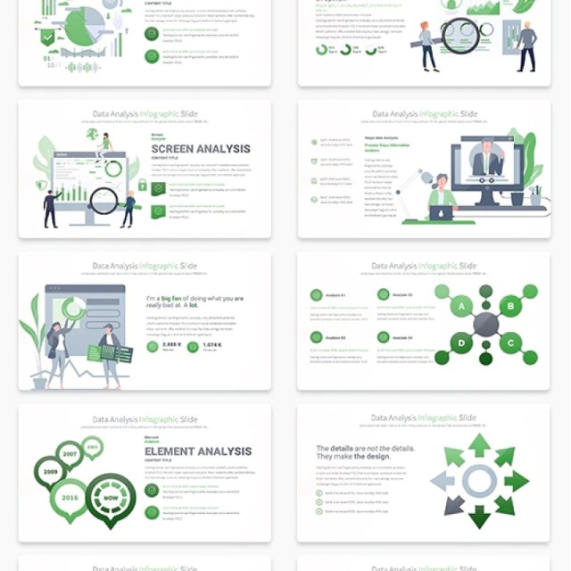 11套色系商业数据分析PPT信息图表幻灯片演示Data Analysis - PowerPoint Infographics Slides