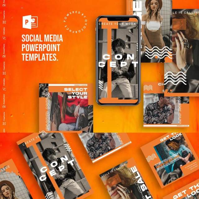 移动端竖版社交媒体PPT模板Social Media PowerPoint Template 移动端竖版社交媒体PPT模板Social Media PowerPoint Template