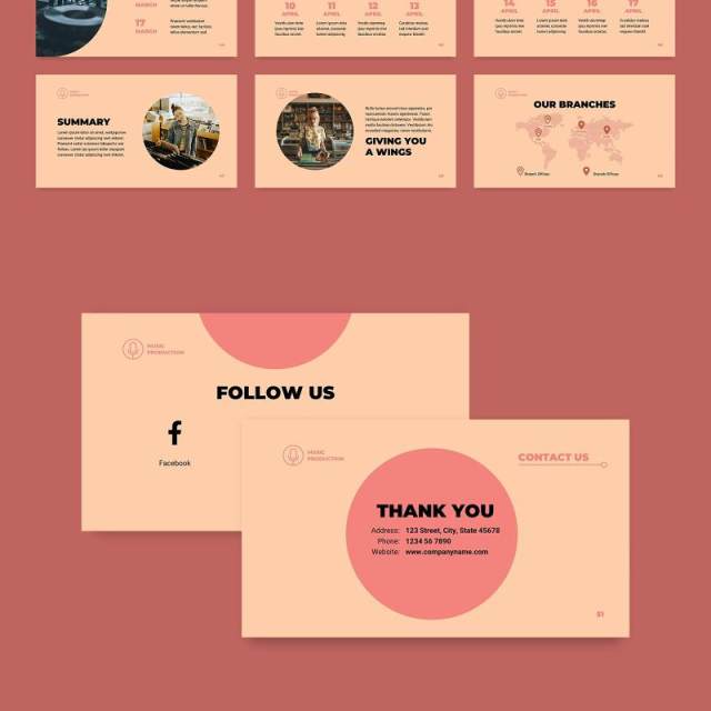 音乐制作唱片公司PPT模板不含照片Music Production PowerPoint Presentation Template 音乐制作唱片公司PPT模板不含照片Music Production PowerPoint Presentation Template
