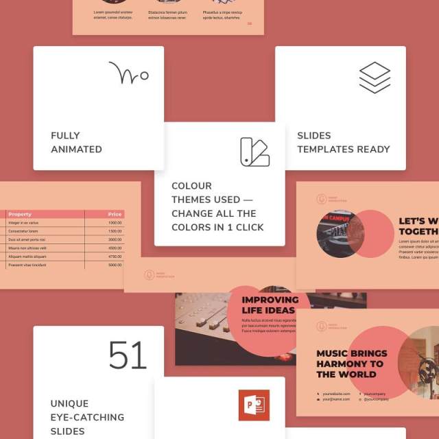 音乐制作唱片公司PPT模板不含照片Music Production PowerPoint Presentation Template 音乐制作唱片公司PPT模板不含照片Music Production PowerPoint Presentation Template
