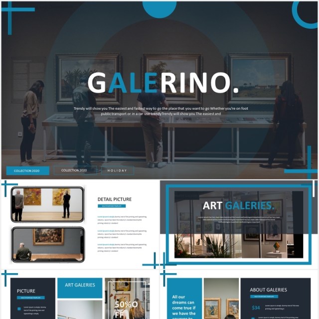 蓝色简约国外图片排版PPT模板Galerino - Powerpoint Template 蓝色简约国外图片排版PPT模板Galerino - Powerpoint Template