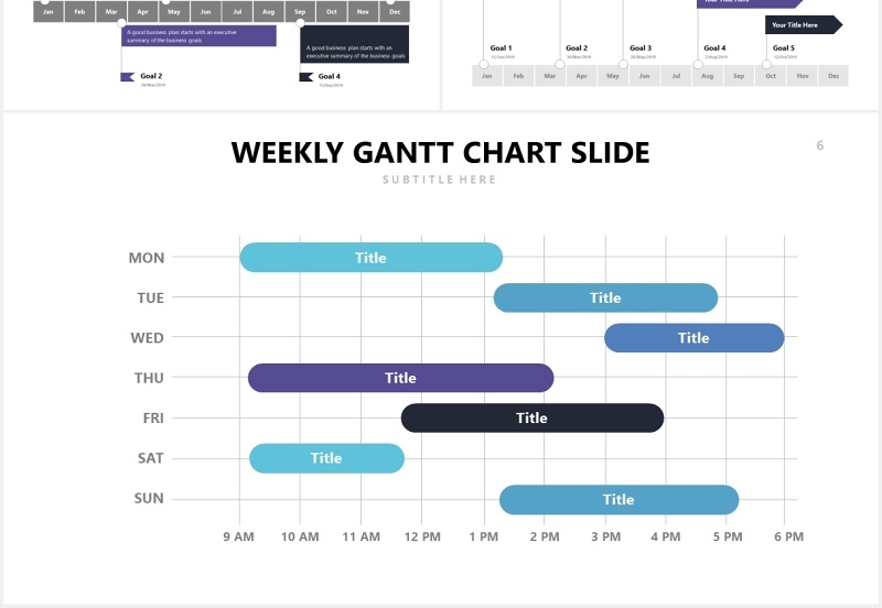 甘特图表格PPT信息图表素材Gantt Slides V4 Powerpoint Template