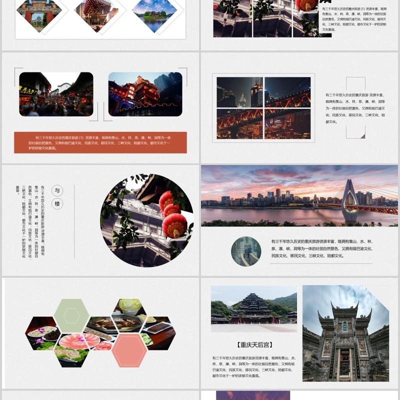 重庆魅力旅游景点宣传介绍PPT模板