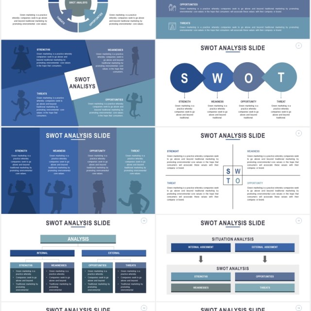 竞品分析模型PPT信息图表素材SWOT Analysis Slides Powerpoint Template