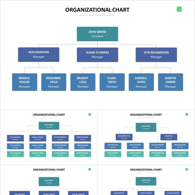 公司组织结构图PPT可视化图表素材Org Chart Slides Powerpoint Template