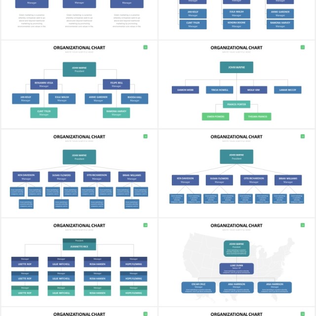 公司组织结构图PPT可视化图表素材Org Chart Slides Powerpoint Template