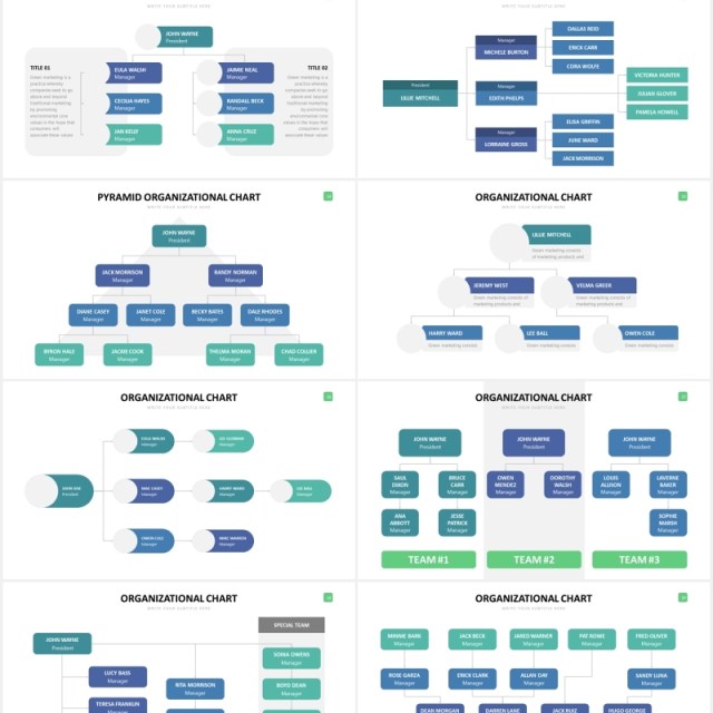 公司组织结构图PPT可视化图表素材Org Chart Slides Powerpoint Template