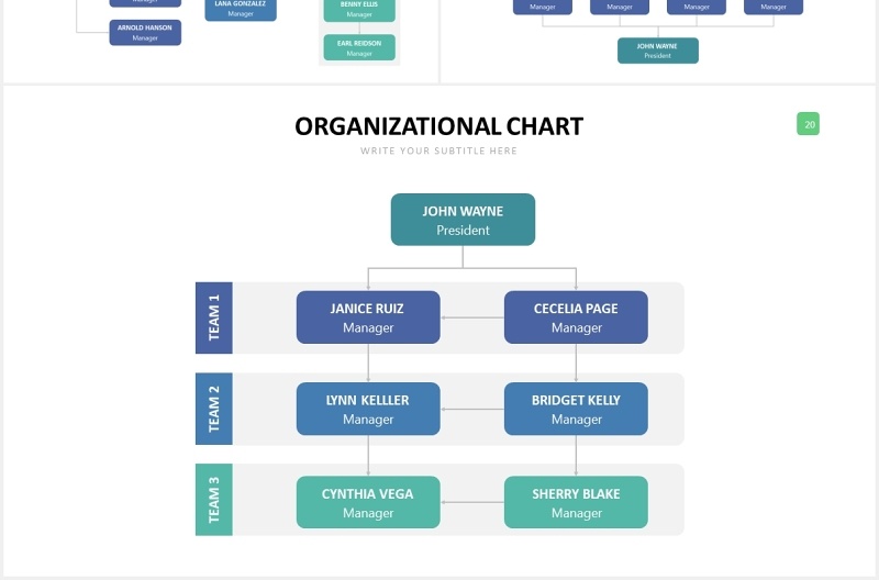 公司组织结构图PPT可视化图表素材Org Chart Slides Powerpoint Template