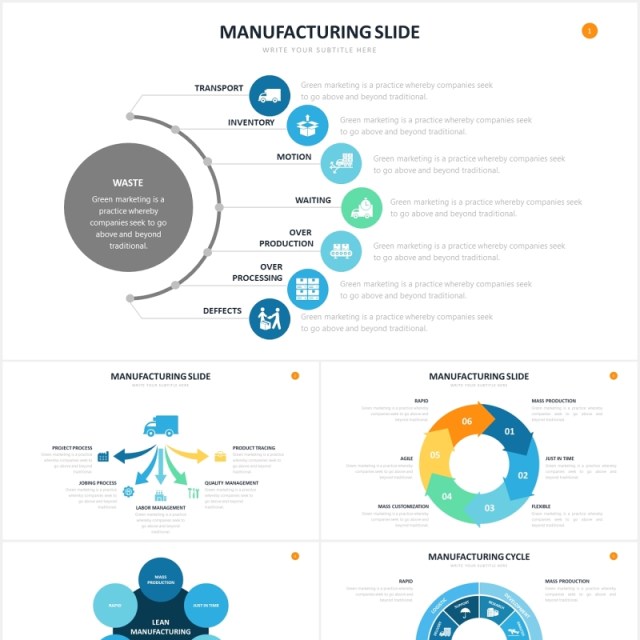 制作结构图圆形信息图表PPT素材Manufacturing Slides Powerpoint Template