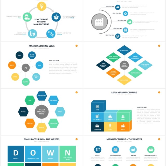 制作结构图圆形信息图表PPT素材Manufacturing Slides Powerpoint Template