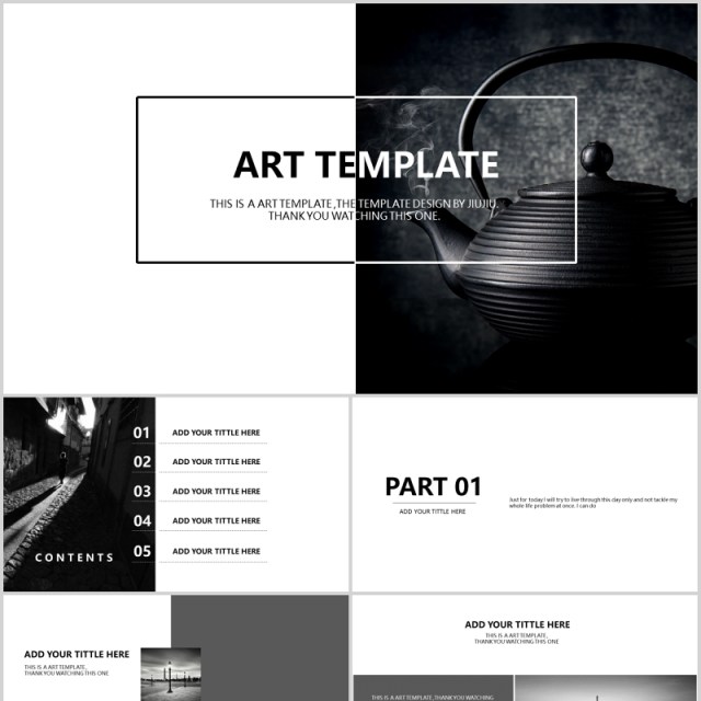 简约艺术工作通用汇报PPT模板ART TEMPLATE