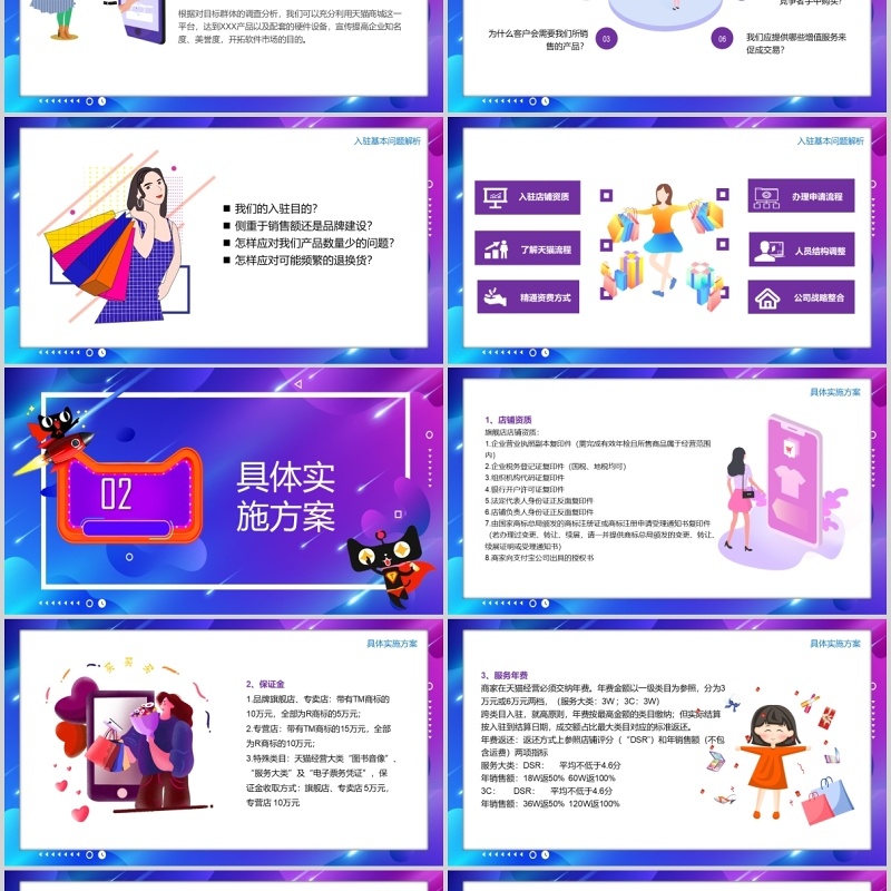 紫色品牌电商运营策划天猫商城运营计划PPT模板