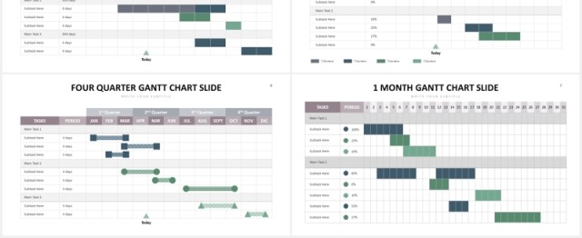 项目进度甘特图表格PPT信息图表素材Gantt Slides V1 Powerpoint Template