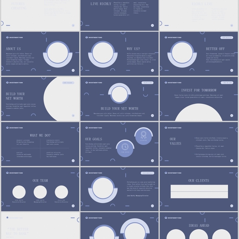证券投资基金金融PPT版式模板Investment Fund PowerPoint Presentation Template