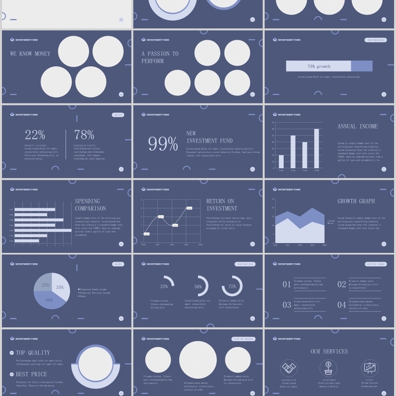 证券投资基金金融PPT版式模板Investment Fund PowerPoint Presentation Template