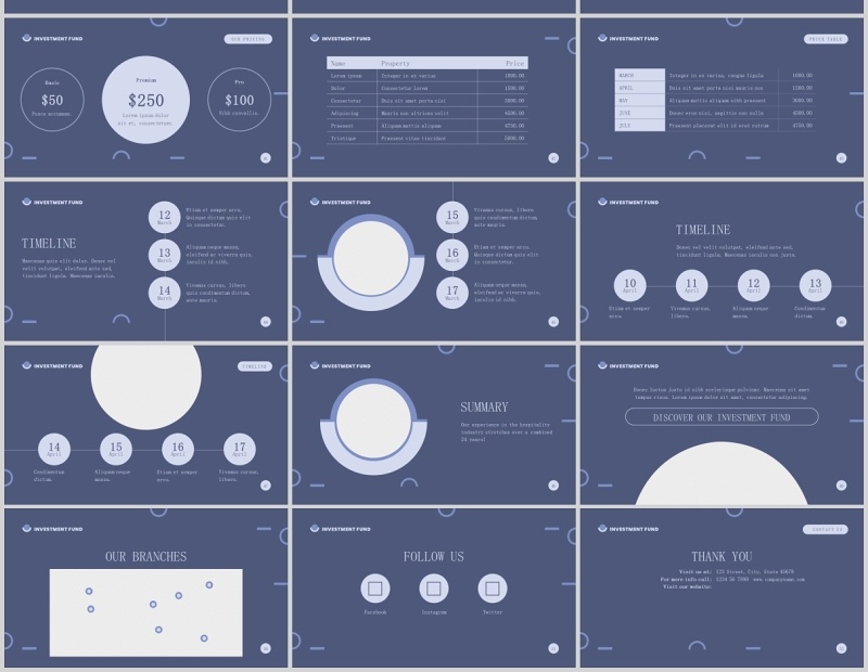 证券投资基金金融PPT版式模板Investment Fund PowerPoint Presentation Template