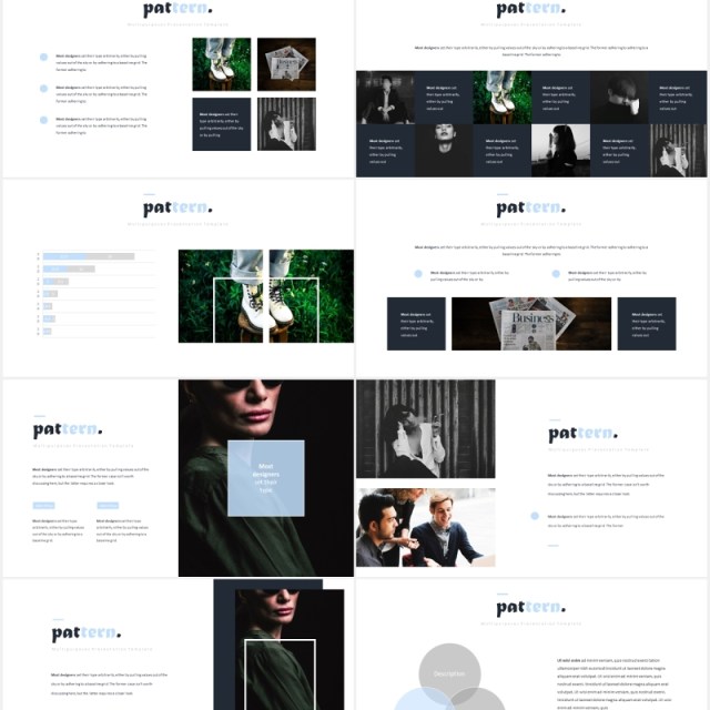 图片排版设计国外PPT模板Pattern Powerpoint Template