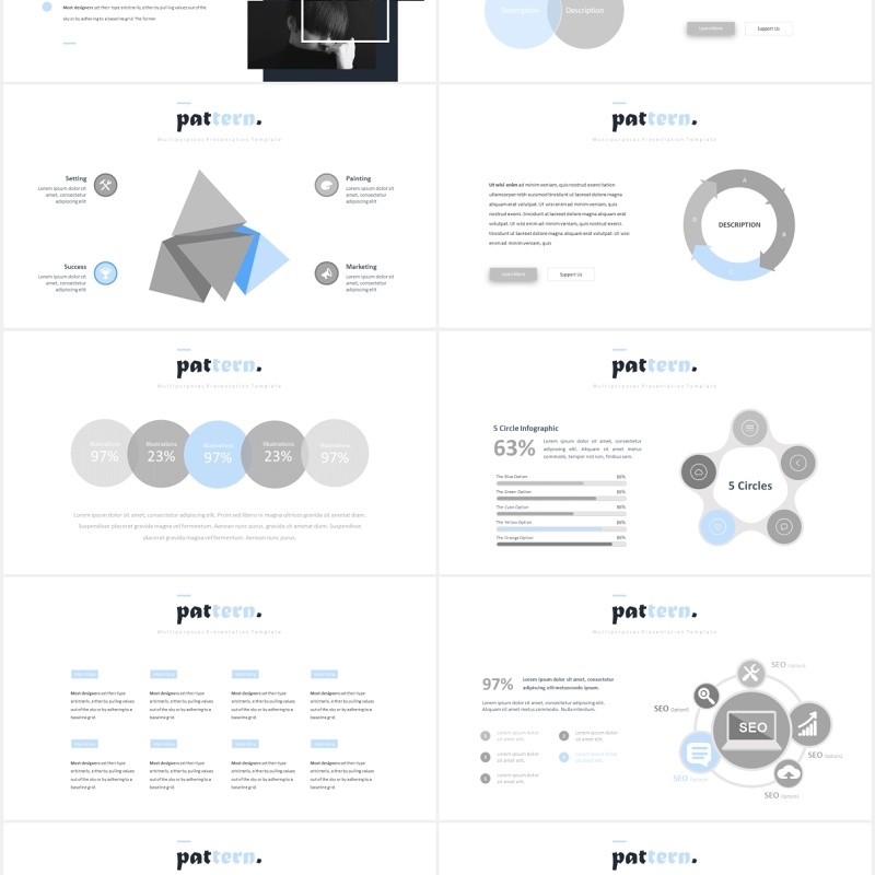 图片排版设计国外PPT模板Pattern Powerpoint Template