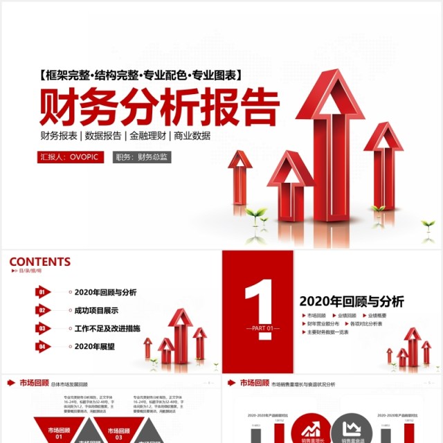 简约红色企业理财财务分析报告PPT模板 简约红色企业理财财务分析报告PPT模板