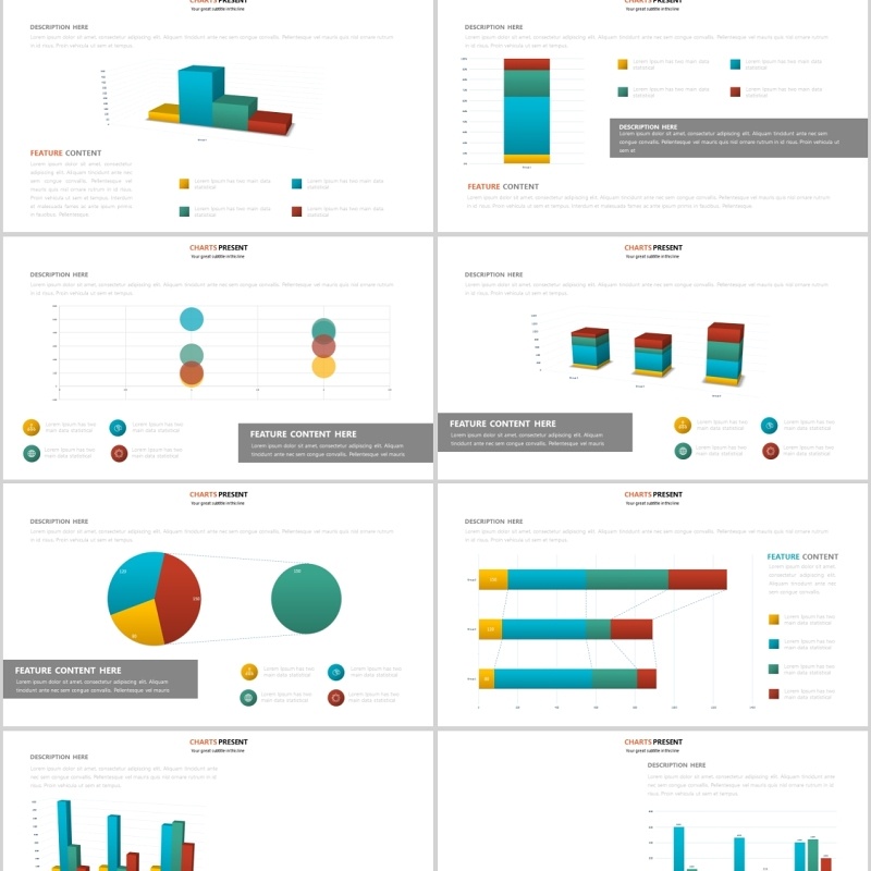 柱状图PPT信息图表模板可插图片Charts Powerpoint Template