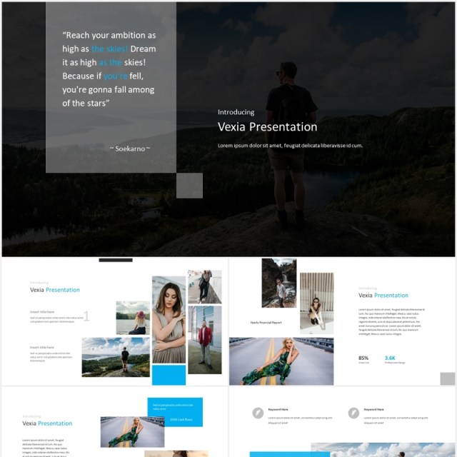 国外图片排版设计PPT模板Vexia Powerpoint Template