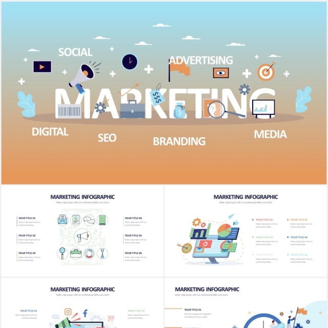 数字营销市场职场人物插画信息图表PPT素材Digital Marketing Powerpoint Slides 数字营销市场职场人物插画信息图表PPT素材Digital Marketing Powerpoint Slides