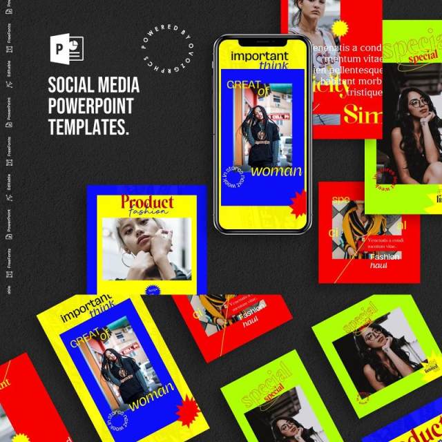 红黄绿色手机竖版社交媒体杂志PPT版式模板Social Media PowerPoint Template 红黄绿色手机竖版社交媒体杂志PPT版式模板Social Media PowerPoint Template