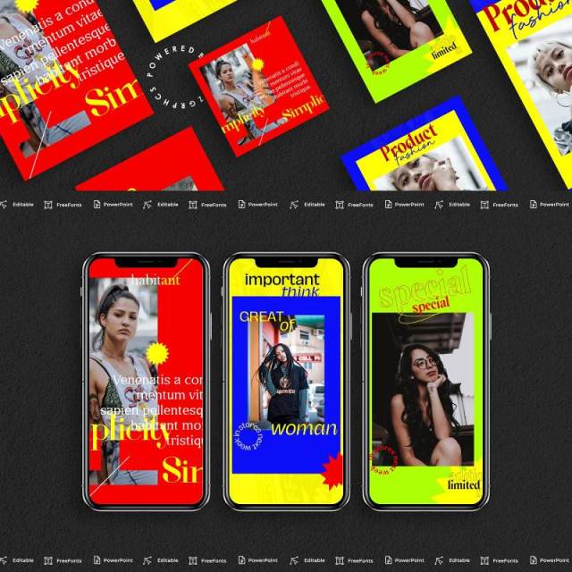 红黄绿色手机竖版社交媒体杂志PPT版式模板Social Media PowerPoint Template 红黄绿色手机竖版社交媒体杂志PPT版式模板Social Media PowerPoint Template
