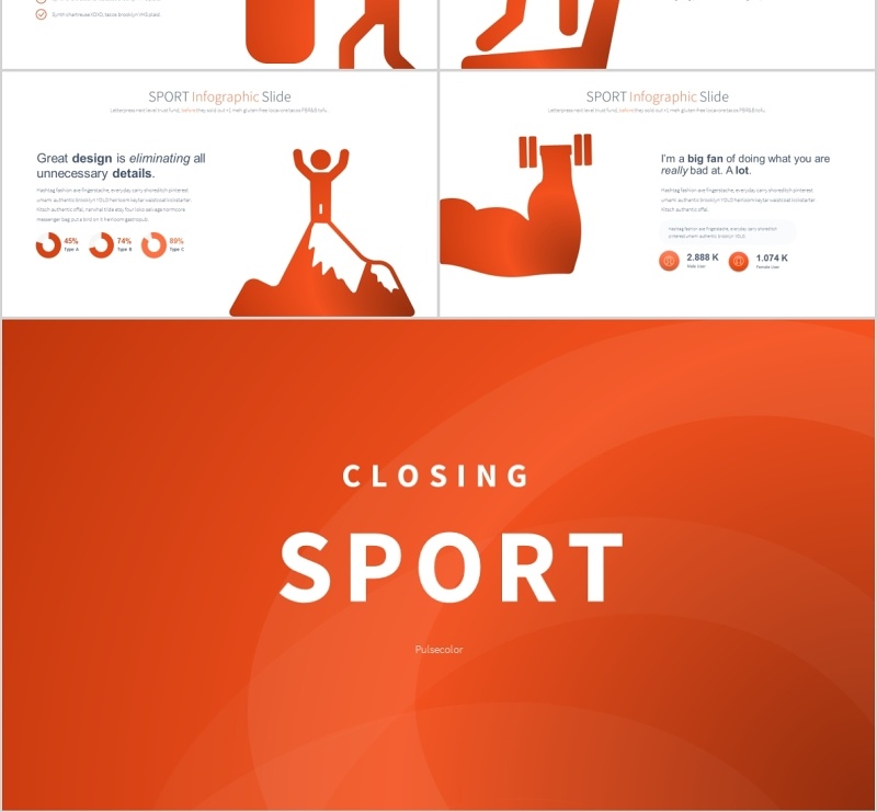 体育运动PPT信息图表素材SPORT PowerPoint Infographics Slides