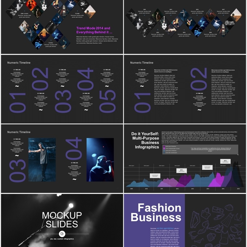 黑色时尚风格宣传介绍PPT模板Moda - Fashion & Style Powerpoint Template