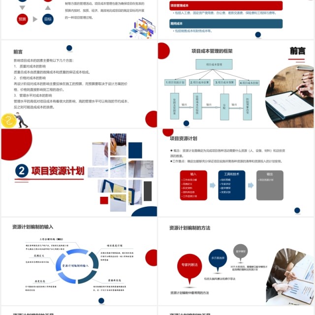 简约高端企业项目成本管理培训PPT模板