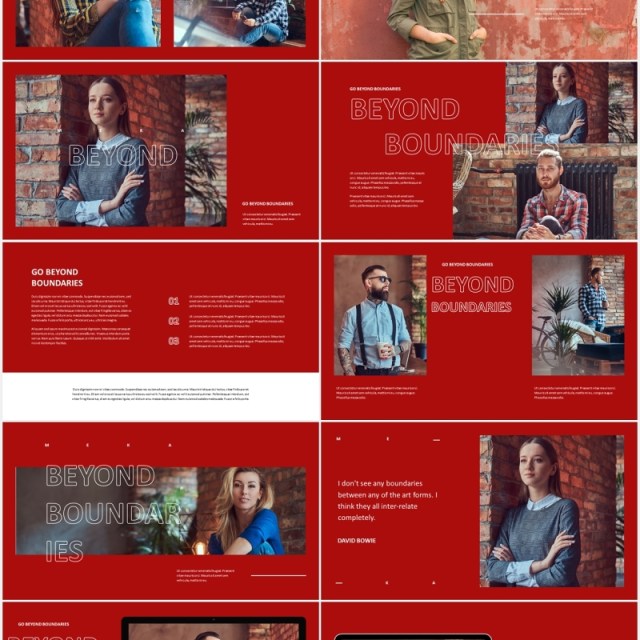 红色时尚创意宣传介绍PPT模板meka creative powerpoint template 红色时尚创意宣传介绍PPT模板meka creative powerpoint template