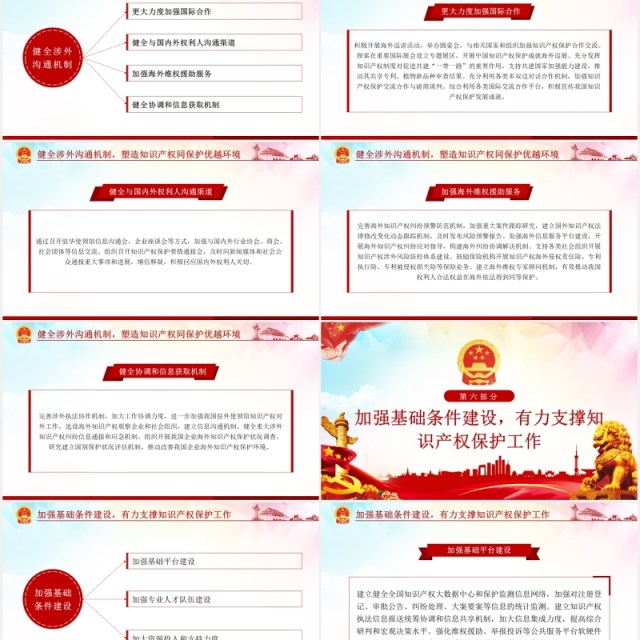 国务院关于强化知识产权保护的意见学习解读党课PPT模板