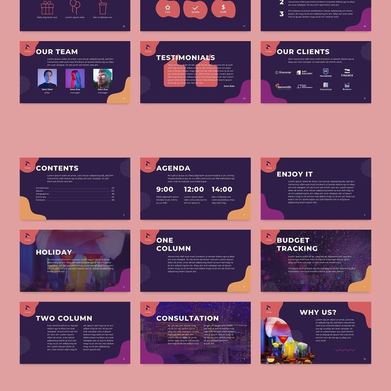 紫色活动项目管理宣传策划PPT模板不含照片Event Management PowerPoint Presentation Template