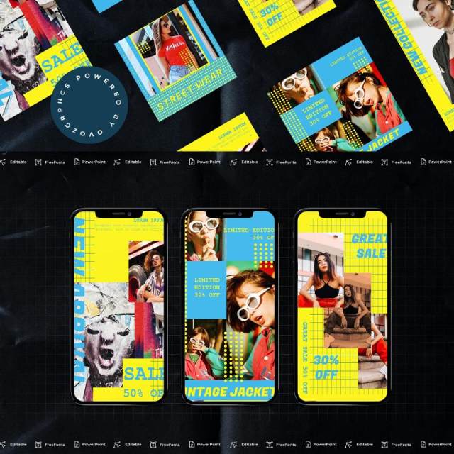 蓝黄色浅色手机竖版社交媒体杂志PPT版式模板Social Media PowerPoint Template 蓝黄色浅色手机竖版社交媒体杂志PPT版式模板Social Media PowerPoint Template