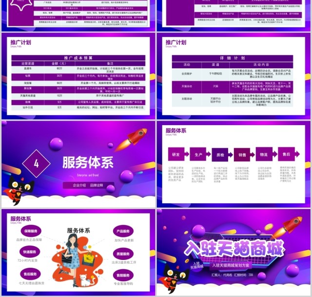 入驻天猫商城紫色电商淘宝PPT模板 入驻天猫商城紫色电商淘宝PPT模板