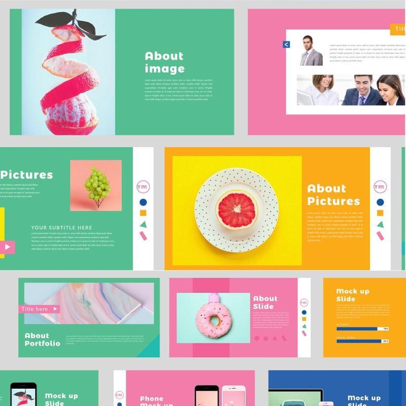 趣味色彩创意PPT模板版式设计Color FUN - Powerpoint