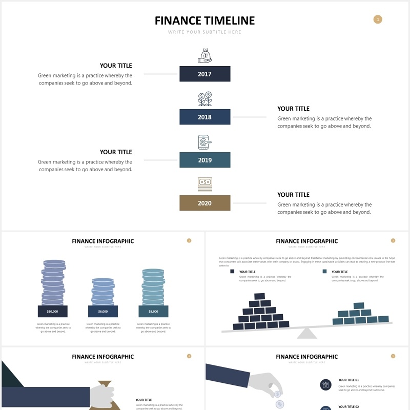 财务金融理财会计图形图表PPT素材Finance Slide Powerpoint Template
