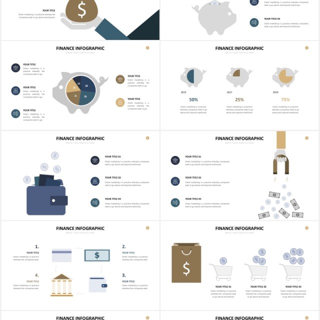 财务金融理财会计图形图表PPT素材Finance Slide Powerpoint Template