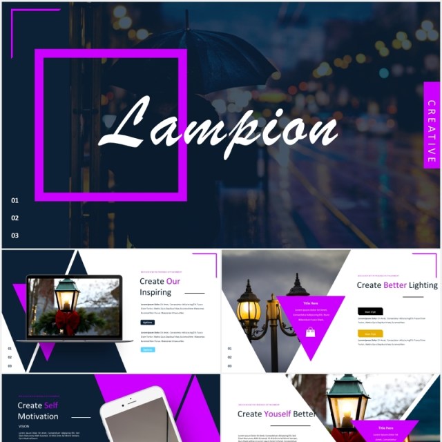 创意几何图片排版国外PPT模板lampion powerpoint template 创意几何图片排版国外PPT模板lampion powerpoint template