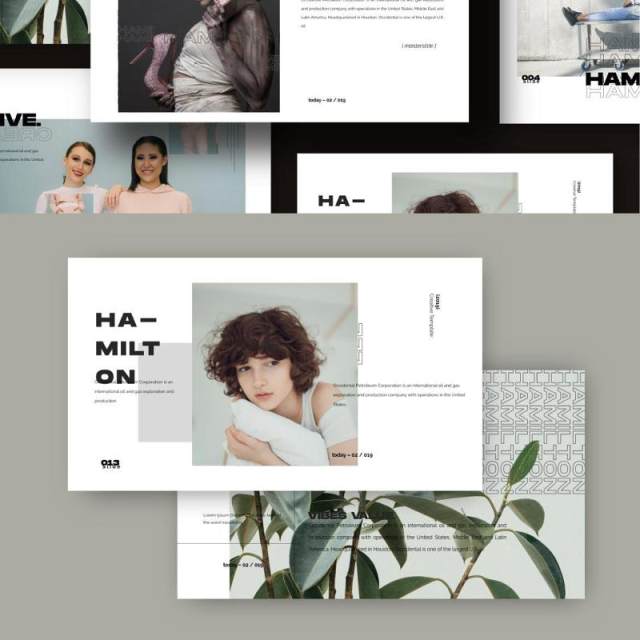 时尚造型师PPT模板版式设计HAMILTON - Powerpoint Business Corporate 时尚造型师PPT模板版式设计HAMILTON - Powerpoint Business Corporate