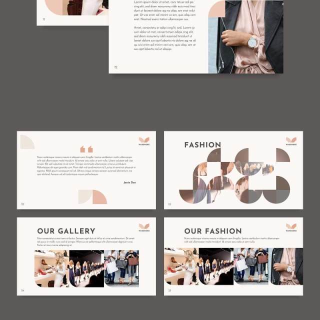 品牌时尚服装时装秀宣传介绍PPT模板不含照片Fashion Show PowerPoint Presentation Template