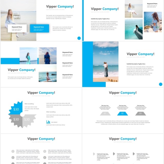 蓝色国外图片排版PPT模板Vipper Powerpoint 蓝色国外图片排版PPT模板Vipper Powerpoint