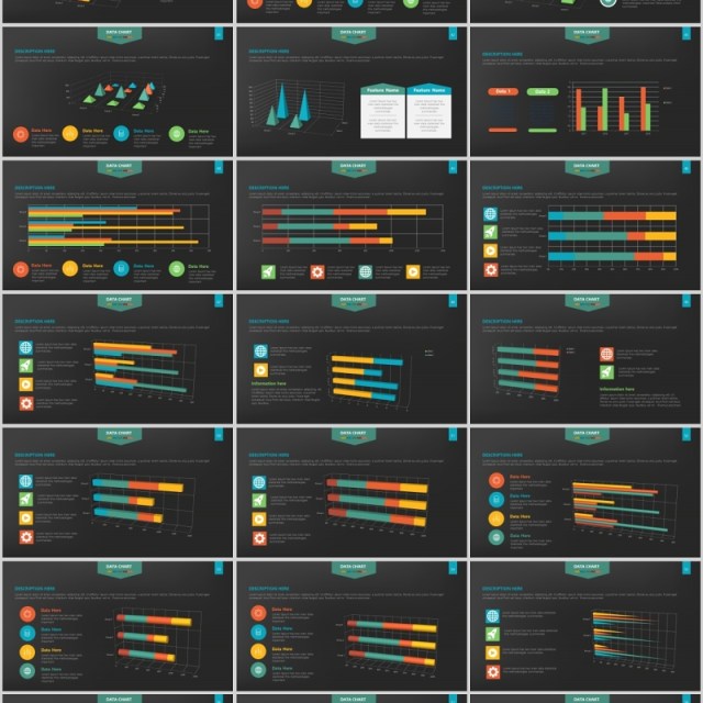 创意图形柱状图PPT信息图表Graph Powerpoint