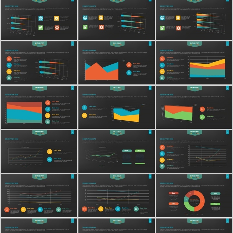 创意图形柱状图PPT信息图表Graph Powerpoint