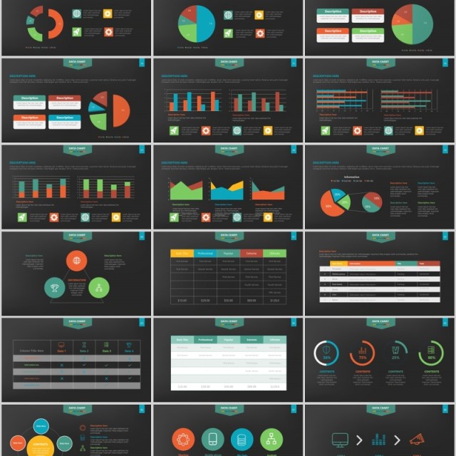 创意图形柱状图PPT信息图表Graph Powerpoint